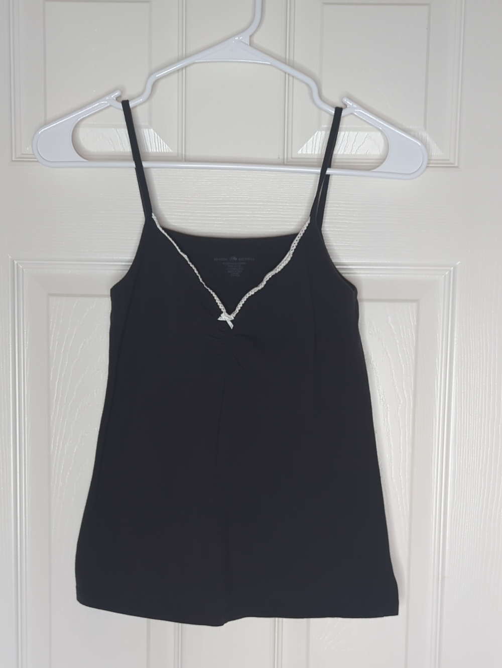 Brandy Melville Black Tank Top White Lace Bow